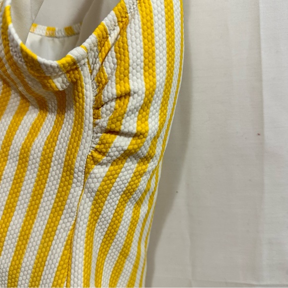 H&M Womens Yellow & White Striped Tank One Piece Swimsuit Size Medium - Picture 6 of 7